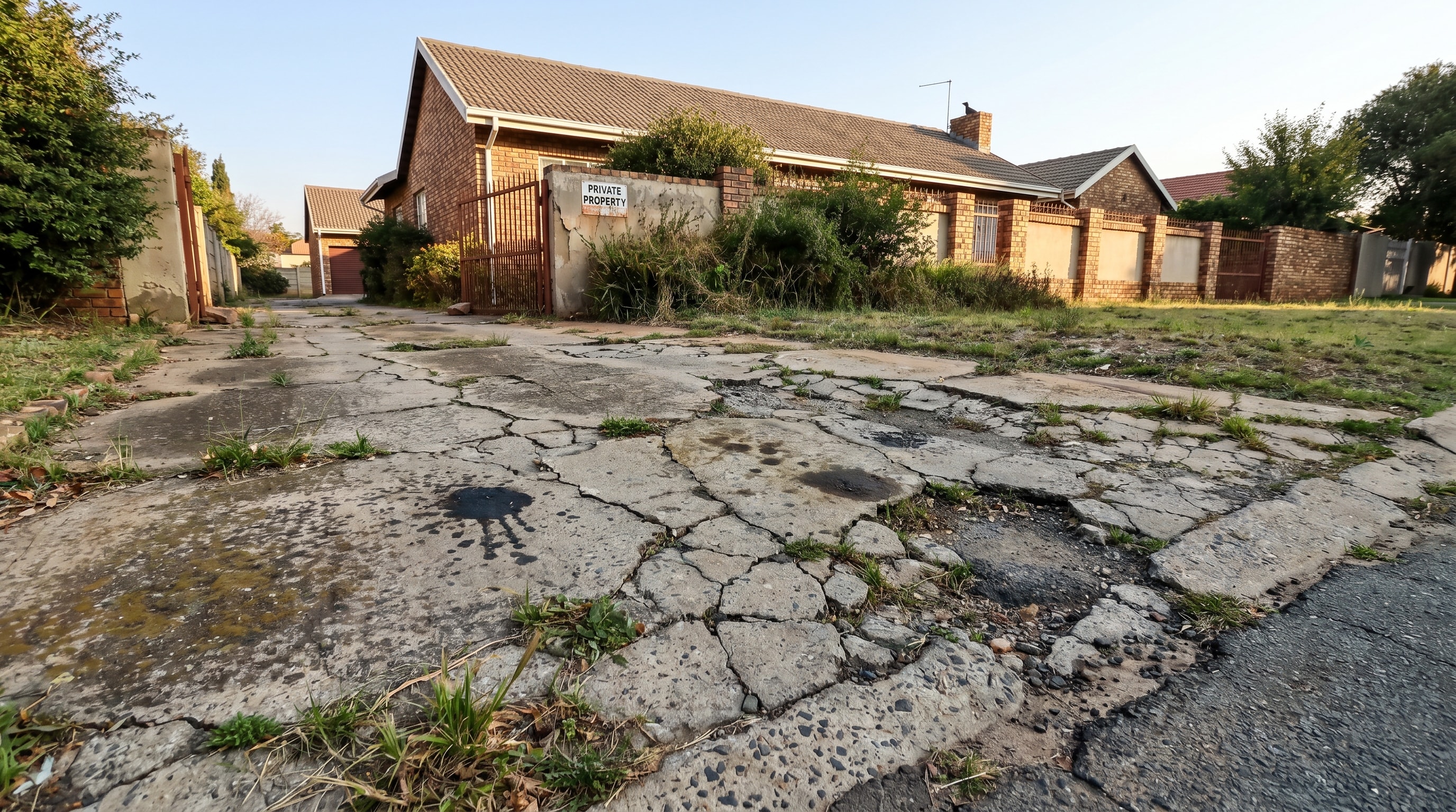 Driveway Paving before — Sandton — Sinqobile Construction